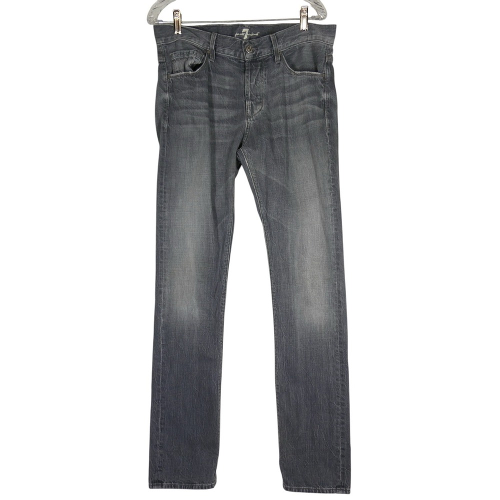 7 For All Mankind Men Jeans 31 Rhigby Flex Slim Fit Designer Jeans‎ 31X34 Grey